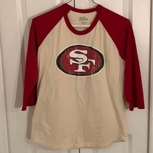 Deebo Samuel 49ers Vintage Raglan 3/4-Sleeve T-Shirt - Cream/Scarlet - Medium